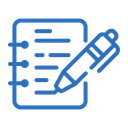 Pen writing on a notepad icon