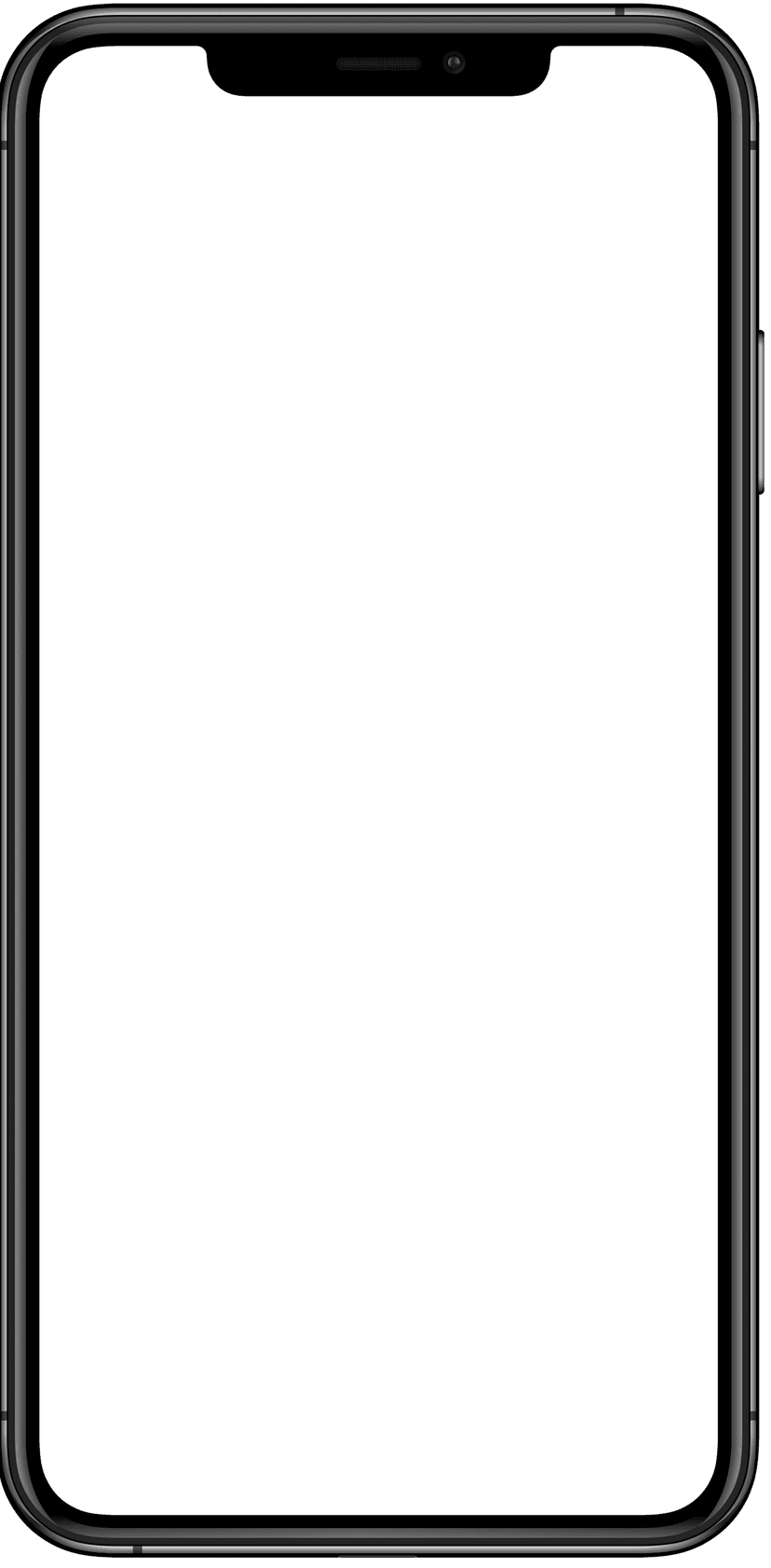 Clipart image of a smartphone with transparent screen background